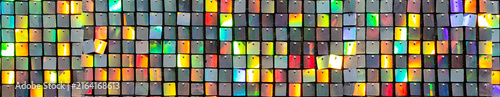 Colored shiny squares for web banner, website header.
