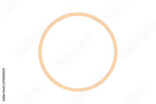 Glowing golden circle frame with transparent background