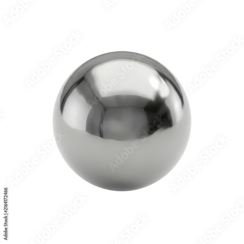 Shiny Metallic Sphere Floating in Black Space