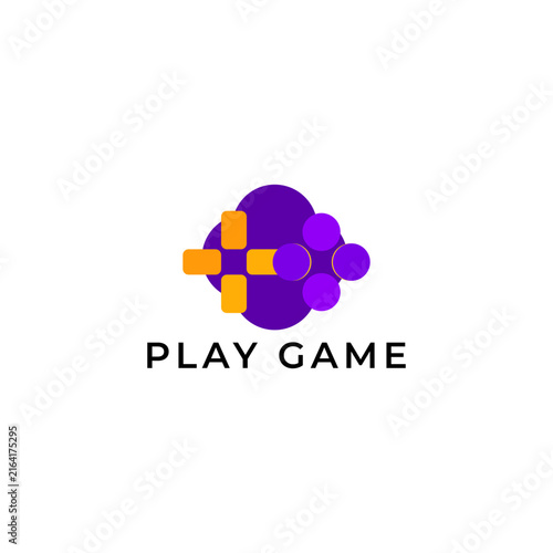 Illustration Modern Game Joystick Logo Icon with Bold Minimalist Emblem Orange Purple Flat Color Design Vector. Good for Games Companies, Sports Teams, Gaming Brands, Corporate Identity, Badges