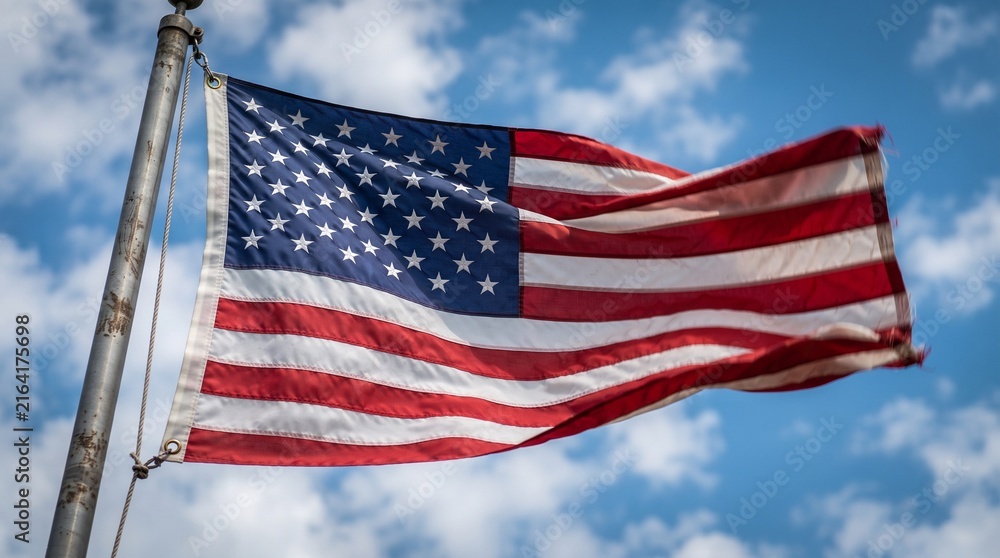 Obraz premium Labor Day Concept with Construction Tools, Safety Helmet and American Flag