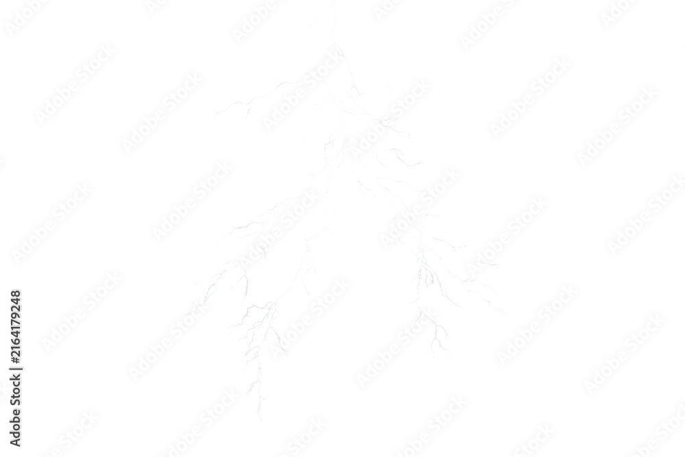 Fototapeta premium White Forked Lightning Bolt