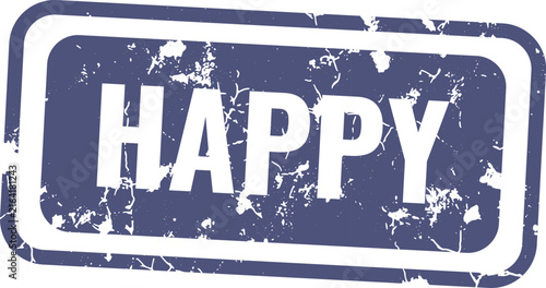 Bild auf Leinwand Vintage style rubber stamp displaying the word happy in a distressed and texture