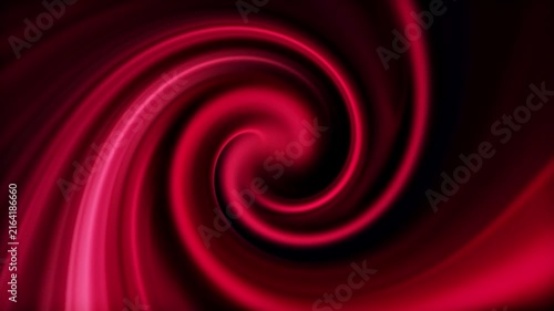 Abstract dark background with glowing deep red and crimson spiral swirl vortex motion. Dynamic fiery fluid light wave twirl layout for passionate energy technology motion video backdrop banner