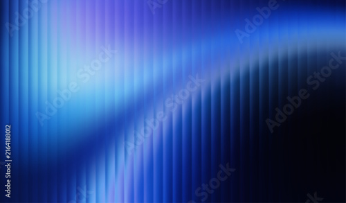 Ribbed glass texture effect with purple and blue azure vertical stripes. Abstract vector background. Blurred refracted pattern. Minimalist aesthetic design template for modern visual art project