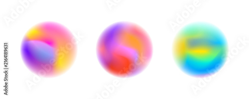 Neon glow circles with color gradient for AI buttons or virtual voice assistant chat bot. Vector UI design element of app interface and AI chatbot controls