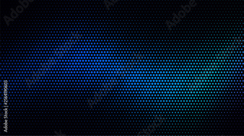 Abstract Futuristic Neon Magnetic Halftone Flow Vector Background with Electric Blue Cyan and Violet Dots