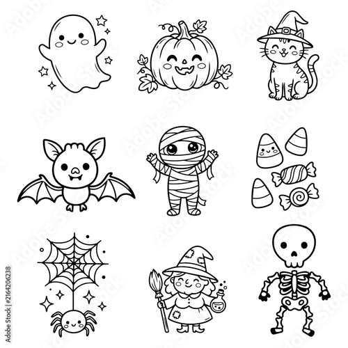 Halloween Tombstone with Skull Coloring Page RIP Line Art for Kids