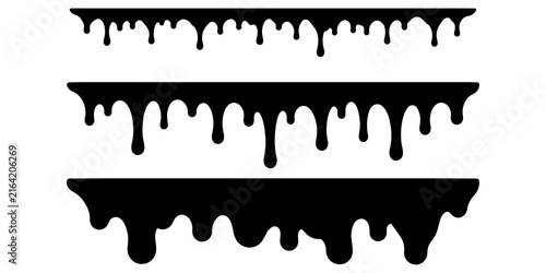 Chocolate Drip Border, Melted Chocolate Dripping Down Edge Vector Illustration Isolated