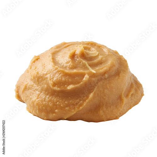 Smooth Beige Miso Paste Blob Isolated on Transparent Background with Subtle Texture and Natural Lighting