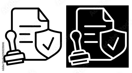approve Two-tone version in black and white background