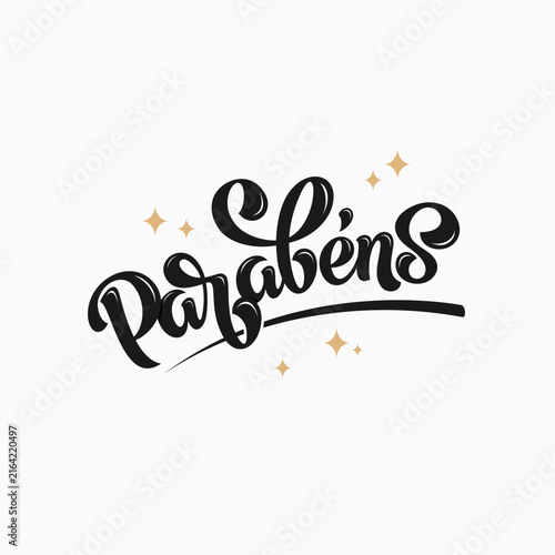 Minimalist vector lettering illustration featuring the Portuguese word 