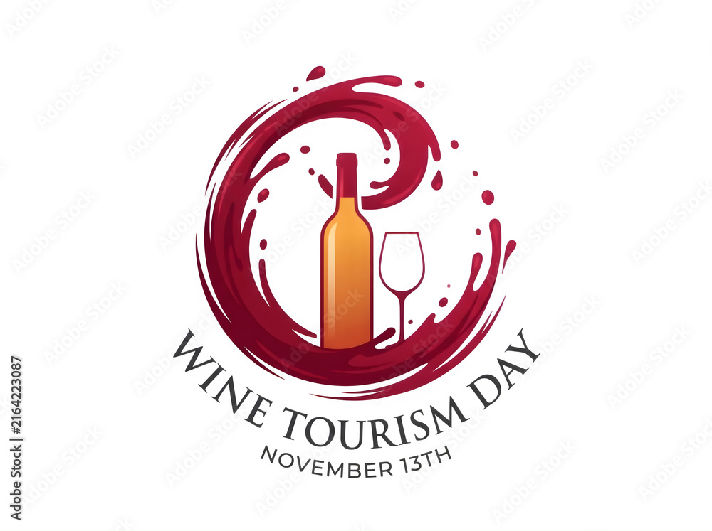 Naklejka premium Celebrating wine tourism day with wine bottle and glass design funny animal emoji isolated on transparent background