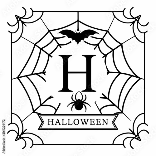 Haunted House Inside Pumpkin Halloween Logo Gothic Vector Illustration