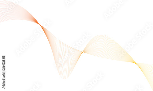 Foto Golden wavy lines create an abstract vector background with a smooth flowing des