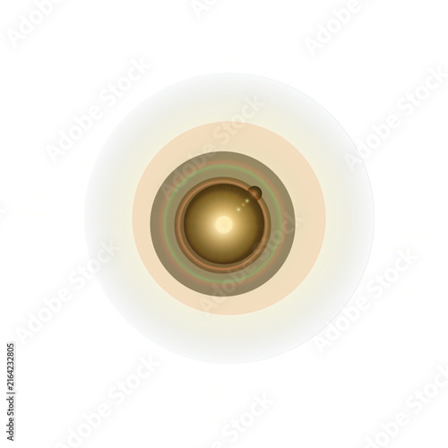 Abstract concentric circular gradient with glowing gold center