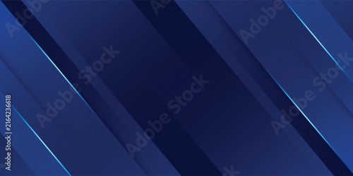 Abstract dark blue smooth diagonal line glowing shapes overlapping Banner template horizontal background