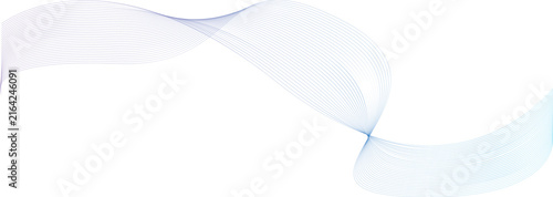 Photography Blue linear wave design on a white background creates a flowing abstract composi