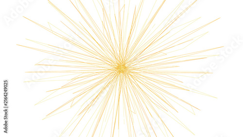 Fotografie Radiant golden starburst pattern featuring intricate thin lines expanding outwar