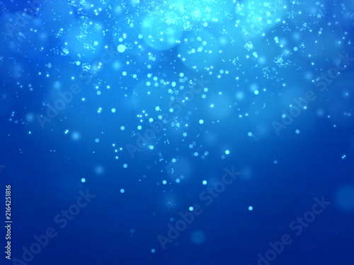 Fototapeta 深海キラキラ背景 ネイビーブルー 水中 星 つぶつぶ