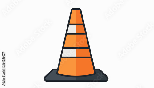 Modern labor day celebration orange traffic cone vector icon