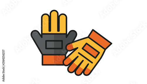 Modern labor day celebration industrial work gloves icon
