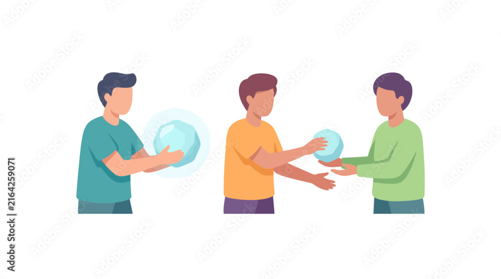 Fototapeta premium Team Collaboration Sharing Innovative Ideas Vector Illustration