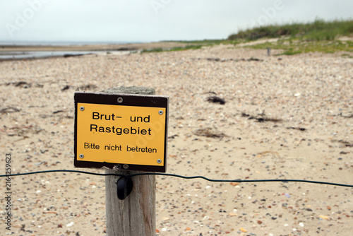 hinweisschild brut- und rastgebiet