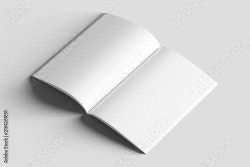 Tabloid 11x17 Inch White Blank 3D Rendering Magazine Mockup