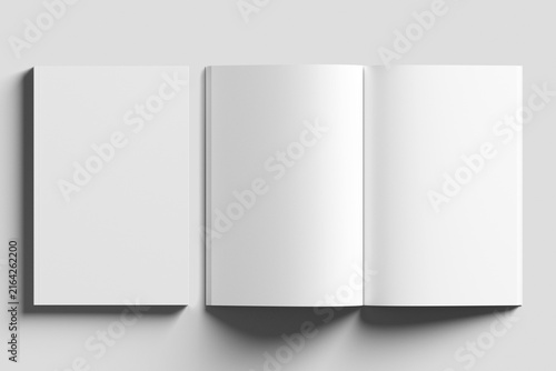 Tabloid 11x17 Inch White Blank 3D Rendering Magazine Mockup