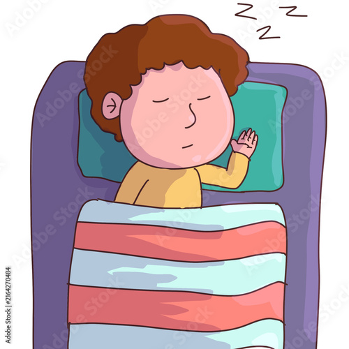 boy sleeping on the bed
