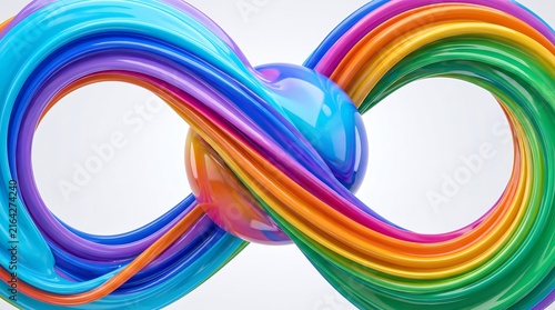 Colorful Liquid Infinity Loop Art with Vibrant Rainbow Hues