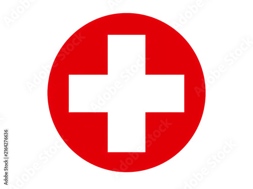 Red medical cross symbol isolated on transparent background