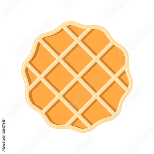 Belgian waffle icon in flat style. Bakery waffle vector illustration on isolated background. Croffle dessert sign business concept.