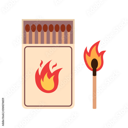 Matches icon in flat style. Matchstick vector illustration on isolated background. Match stick sign business concept.