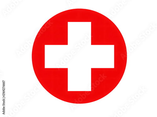 Red medical cross symbol isolated on transparent background