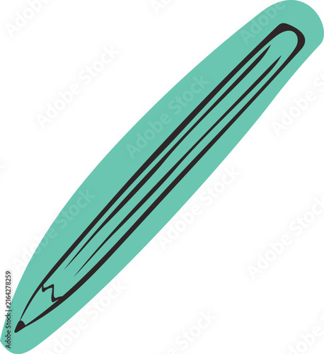 Minimalist Pencil outline sticker Illustration