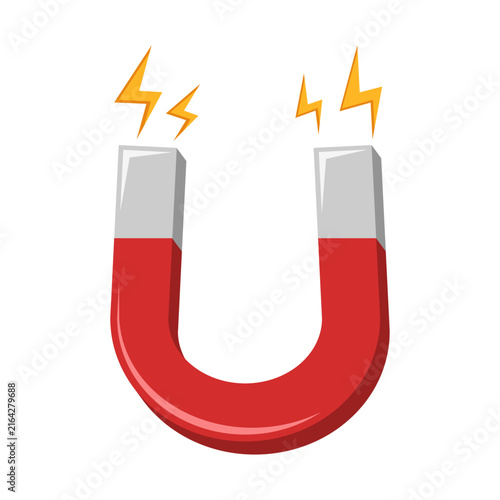 Fotografía Horseshoe magnet icon in flat colorful style