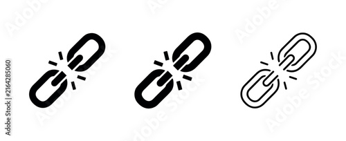 Quadro su tela Broken link icons representing error or disconnection