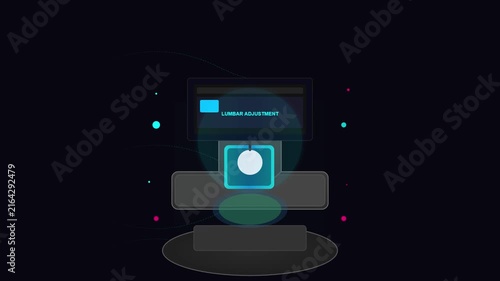 Modern Medical Lumbar Adjustment Interface with Abstract Background