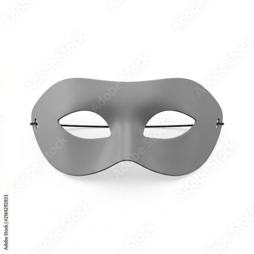 Gray masquerade mask on a white background  