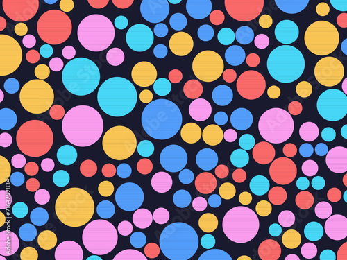Packed Colorful Circles Abstract Seamless Pattern