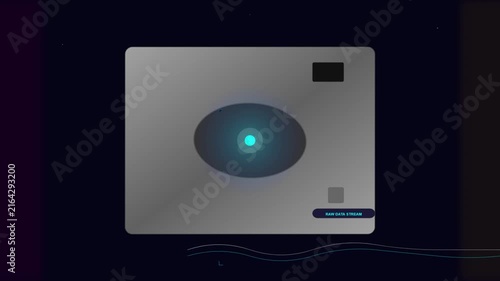 Close-up View of a Futuristic Fingerprint Scanner on Sleek Device