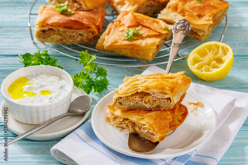 Balkan burek sa mesom on a plate
