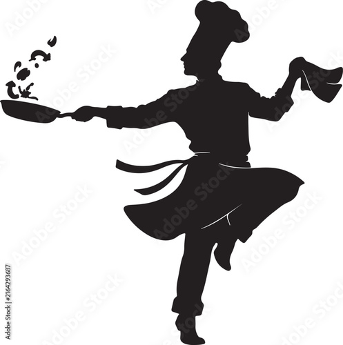 Traditional female dancer silhouette vector illustration