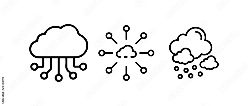 Obraz premium Cloud computing icons with circuit board elements