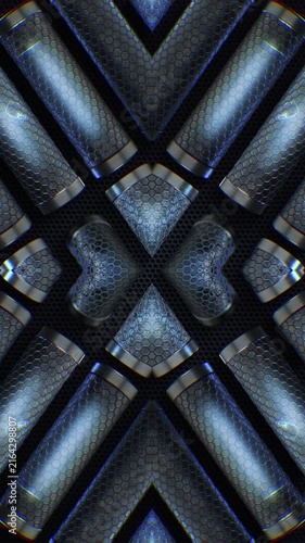 Dynamic metallic tubular shapes that surge and rotate in a digital void, creating a seamless loop of futuristic chaos. Great for music visualizers and live performance backgrounds.