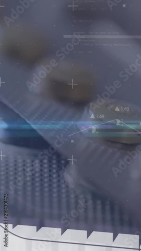 Animation of data processing over pills