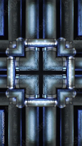 A mesmerizing kaleidoscope of metallic tubular shapes, throbbing and twisting in an endless, hypnotic and trance like motion. Excellent for high tempo music events or energetic visualizers.
