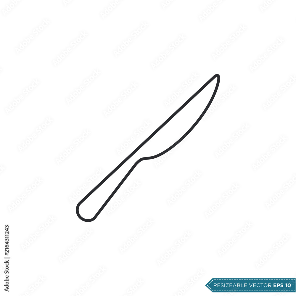 Obraz premium Knife Icon Vector Template Illustration Design